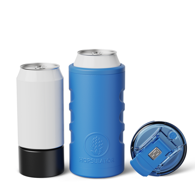 Retro Hopsulator Trio | Matte Azure | 12/16oz Standard Cans - Leisure Party