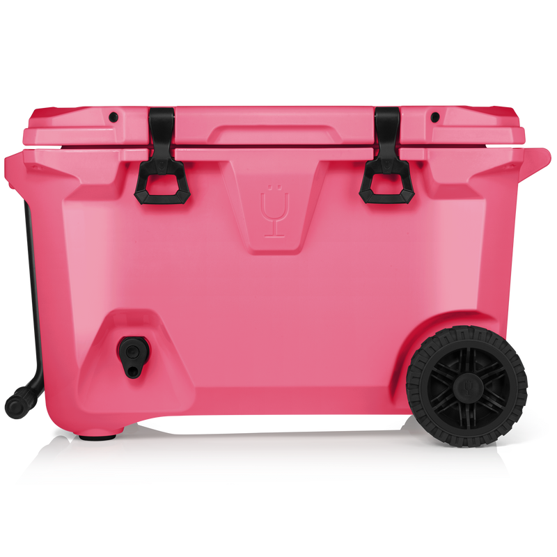 Br Tank 55-Quart Rolling Cooler | Neon Pink - Travel Getaway