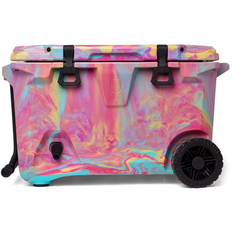 Br Tank 55-Quart Rolling Cooler | Rainbow Swirl - Journey Ice-Ready