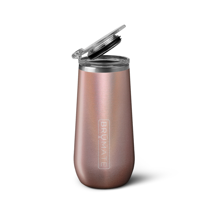 Champagne Flute | Glitter Rose Gold | 12oz - All-Day Hydration-Ready