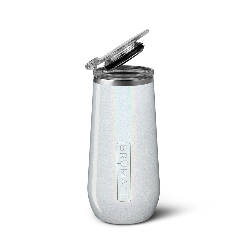 Champagne Flute | Glitter White | 12oz - On-the-Go Travel-Mug